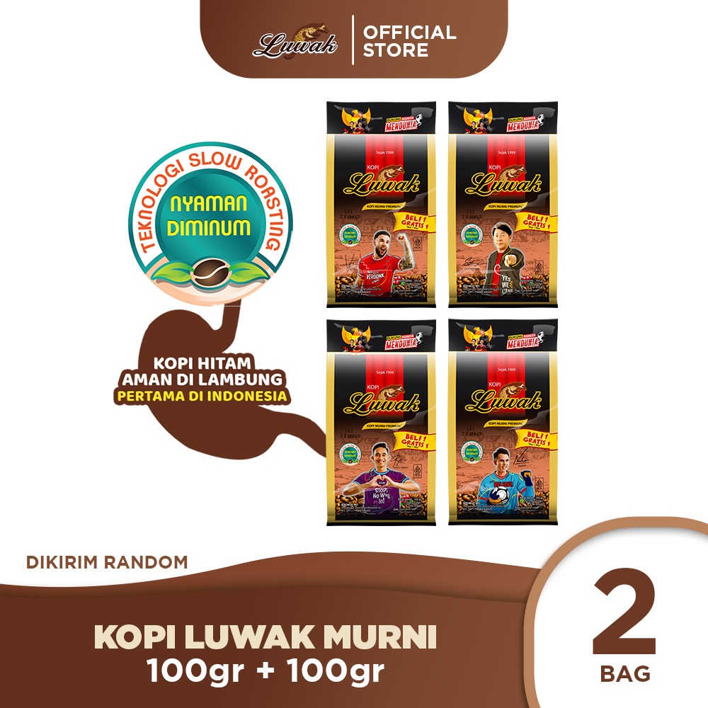 

Kopi Luwak Murni Black Coffee Bag 100gr + 100gr Twin Pack