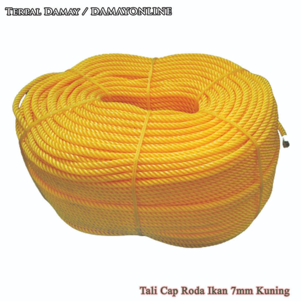

Tali Tambang PE Cap Roda Ikan 7mm Kuning / Rol ( Harga / Rol )
