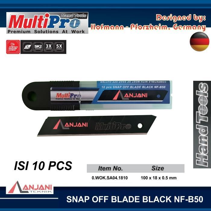 

MULTIPRO ISI MATA PISAU CUTTER HITAM 18 mm NF-B50 BLADE BLACK REFILL