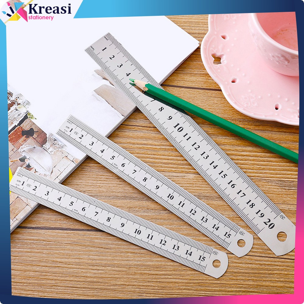 

EC Penggaris Besi 15CM Peralatan Sekolah / Ruler Penggaris Stainless Alat Ukur Serbaguna Kreasi Stationery A107
