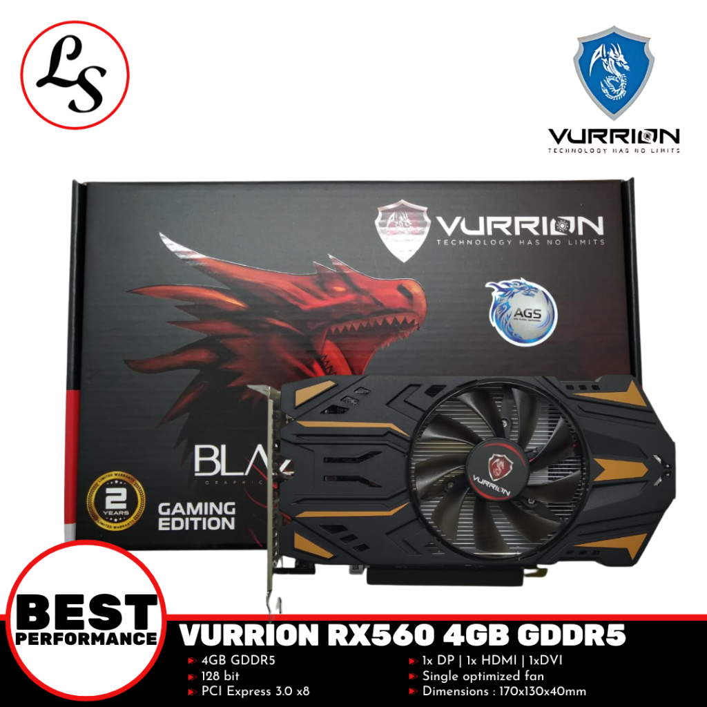 VURRION VGA RX560 / RX 560 4GB GDDR5 128Bit