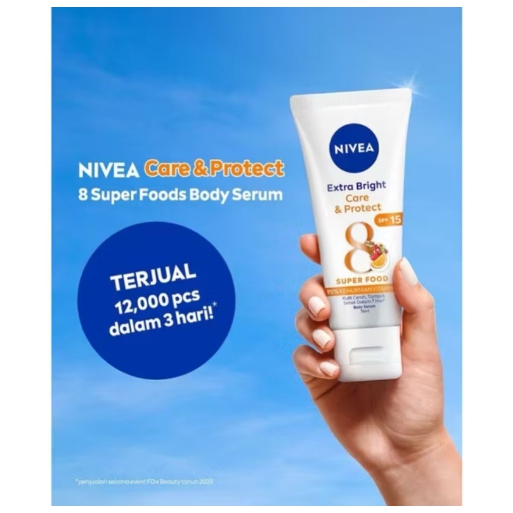 Nivea bodyserum extra bright spf 15 70ml reject kemasan