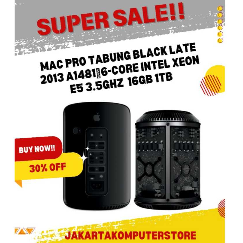 Mac Pro Tabung Black Late 2013 A1481 6-Core Intel  Xeon E5 3.5ghz  8gb 512gb | 16gb 512gb | 16gb 1 t