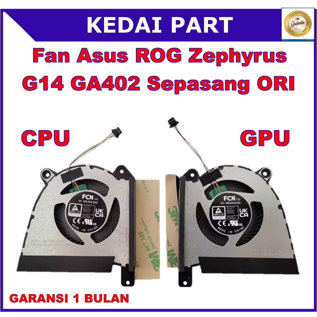Kipas Fan Asus ROG Zephyrus G14 GA402 GA402R GA402RJ GA402RK 2022 CPU Kanan GPU Kiri ORI