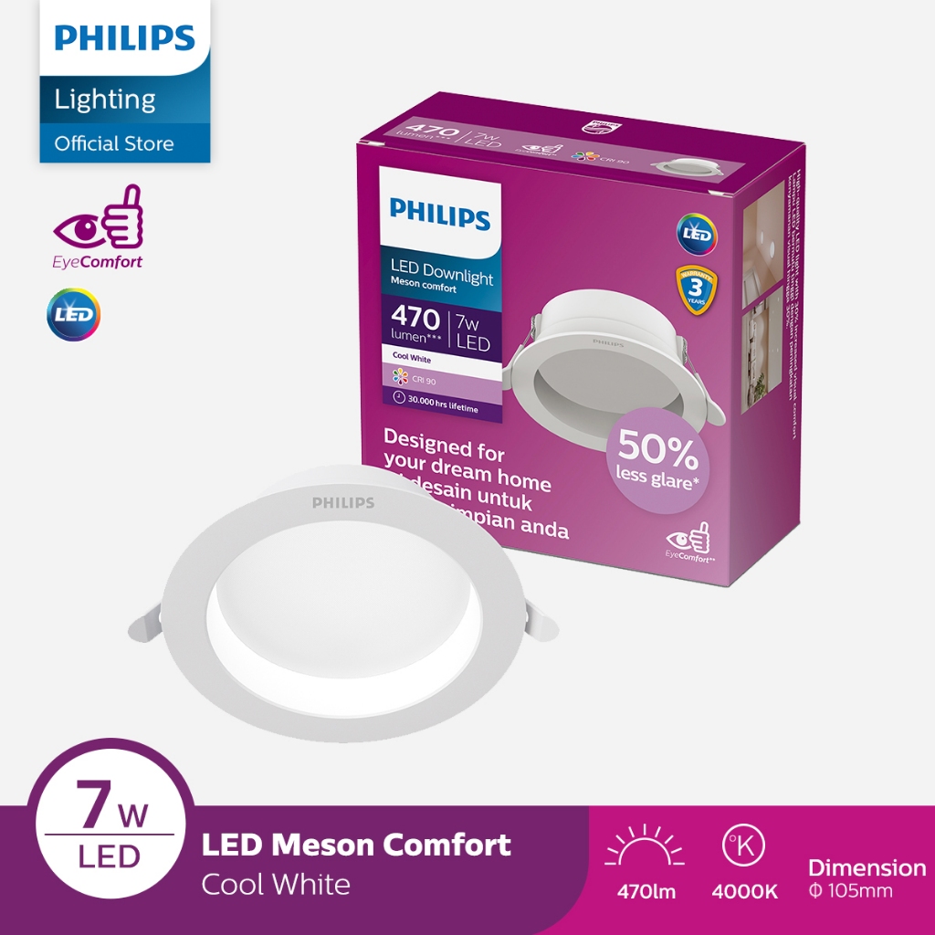 Philips LED Downlight Meson Comfort 7W 40K Semi Putih