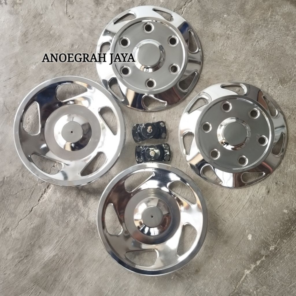 WHEELDOP DEPAN BELAKANG TRUCK CANTER /ELF  RING 16 LUBANG BAUT 6 MOTIF OVAL