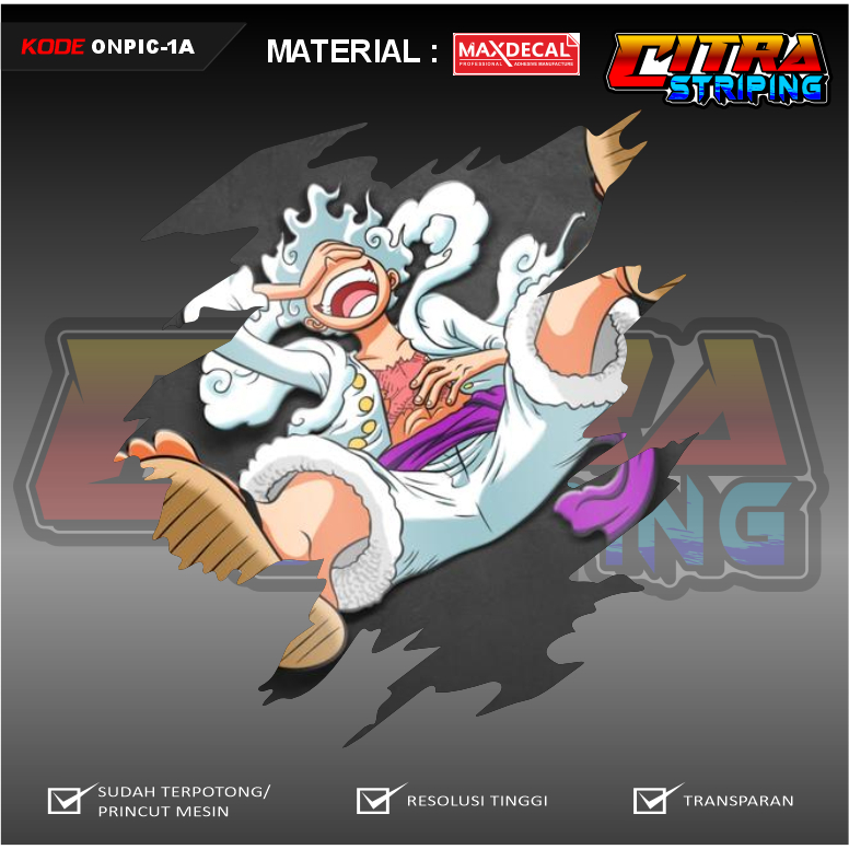 

Sticker Vynil ONE PIECE Stiker Sudah Printcut Siap Tempel TAHAN AIR KODE ONPIC-1