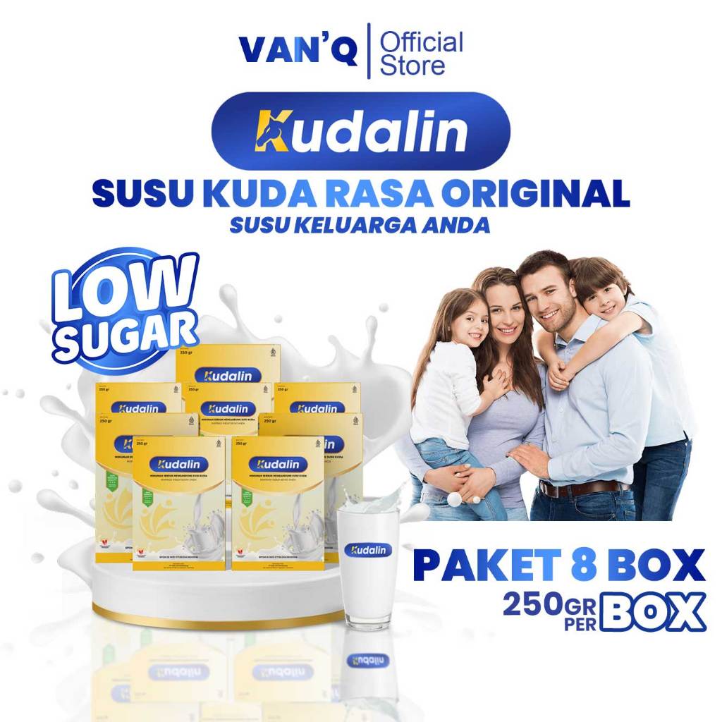 

Kudalin Susu Kuda Untuk Tulang Orang Tua | Rasa Original Bubuk 250 Gram Paket 8 Box Lebih Hemat