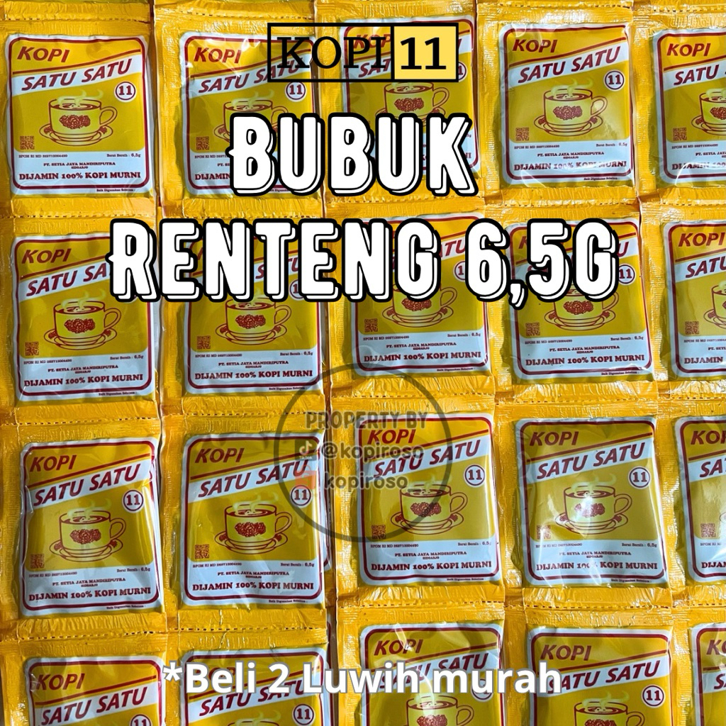 

1 Renteng Kopi Bubuk 6,5g Kopi 11 Kopi Bubuk Renteng Satu Satu 100% Kopi Murni Kopi Satu Satu Kopi Satusatu