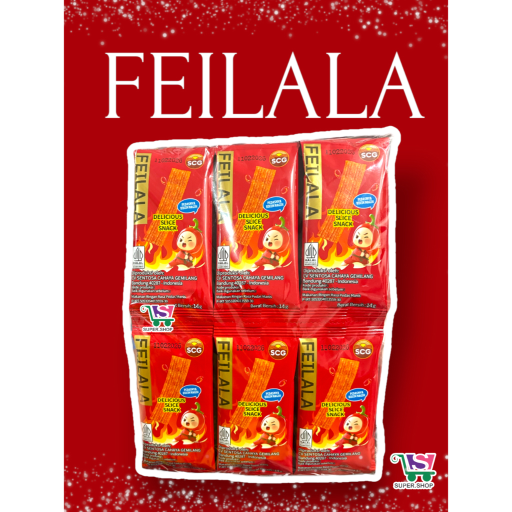 

FEILALA Delicious Slice Snack Spicy Pedas (isi 30 pcs)