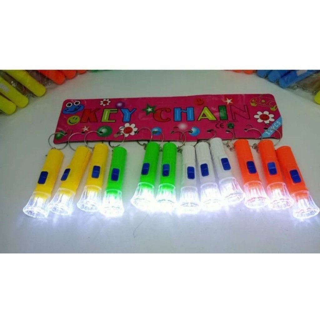 12 pcs senter LED - gantungan kunci senter LED - gantungan kunci model senter / gantungan kunci - se