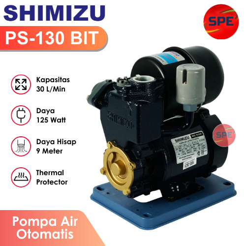 POMPA AIR OTOMATIS SHIMIZU PS-130 BIT / PS130BIT GARANSI RESMI (MEDAN)