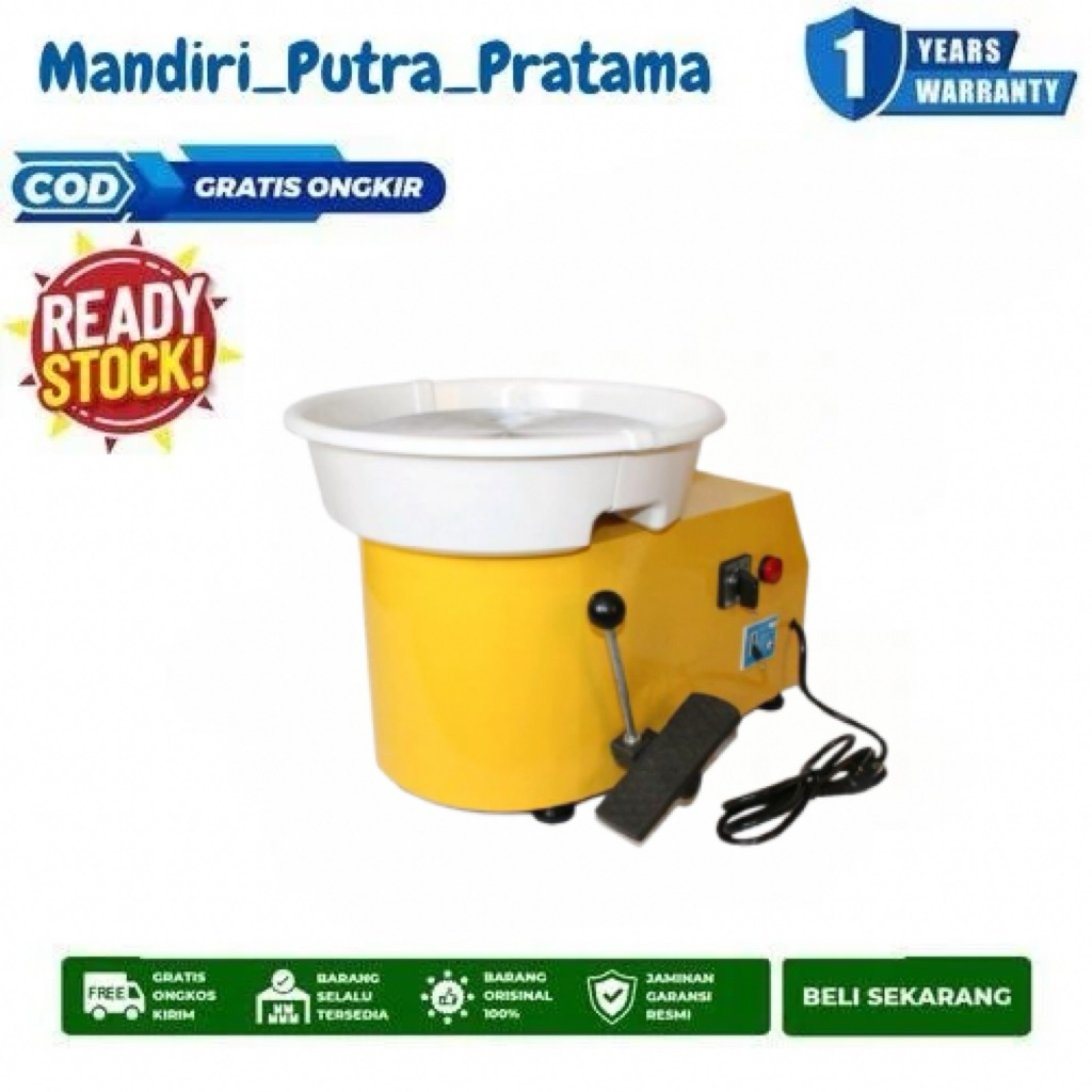 

Electric Pottery Wheel 30cm 250W Removable Basin Alat Putar Keramik - Yellow 30 Cm