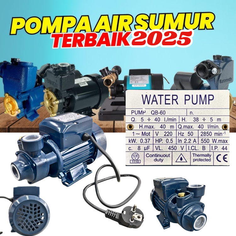 COD Mesin Pompa Air Sumur sungai air laut 40L/min 220V 550W Water Pump Electric Water Booster QB-60