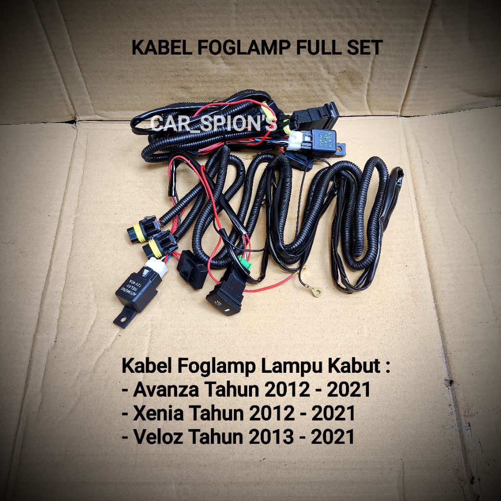 Kabel Foglamp Mobil Avanza Xenia Veloz Tahun 2012-2021 Kabel Lengkap Full Set