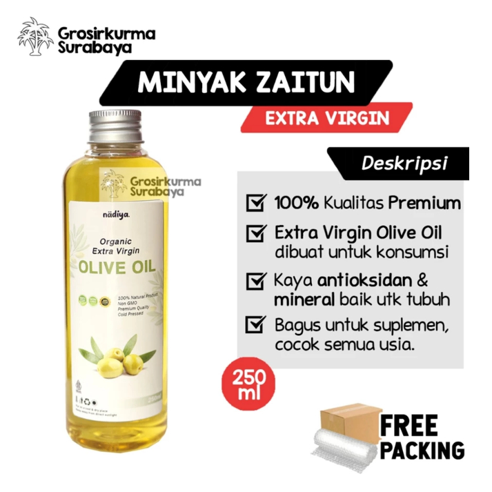 

Minyak Zaitun Extra Virgin Olive Oil Premium Untuk Konsumsi 250ml