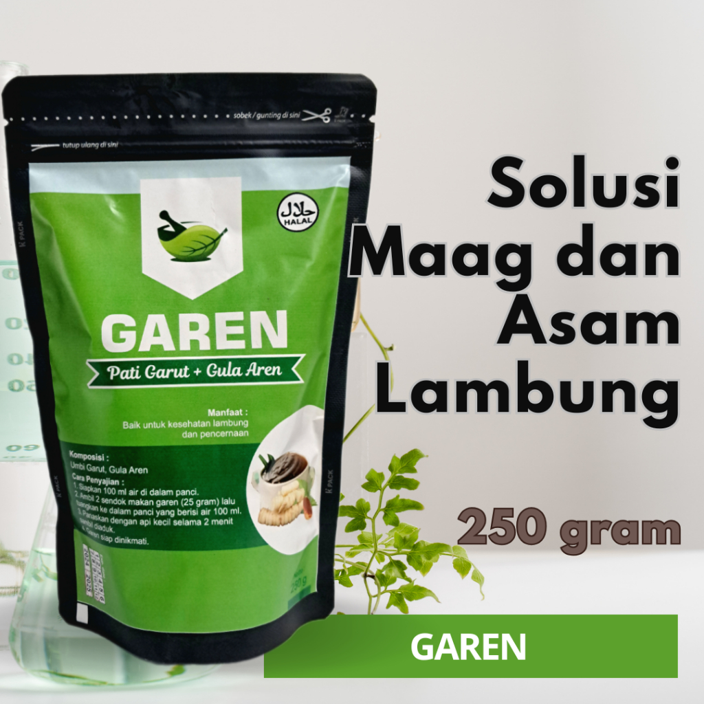 

GAREN Bubur Tepung Pati Umbi Garut Irut Plus Gula Aren Instan Untuk Obat Maag Asam Lambung Diare