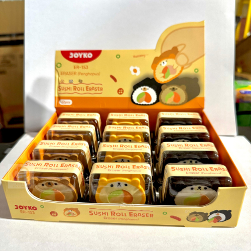 

(1 BOX / 12 PCS) Penghapus Eraser Joyko ER-153 Sushi Roll Eraser