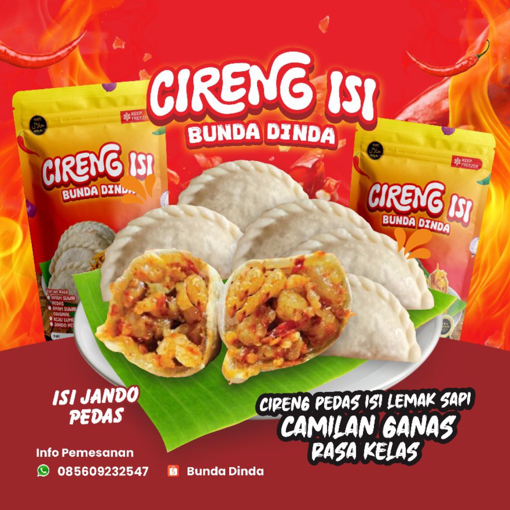 

Cireng isi Jando pedas 1 pack (5 pcs) Gratis saus pedas