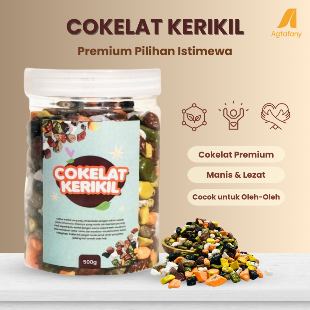 

1 Kg Coklat Kerikil Arab Premium | Cokelat Krikil Batu Oleh Oleh Haji dan Umroh Choco Stones Cokil
