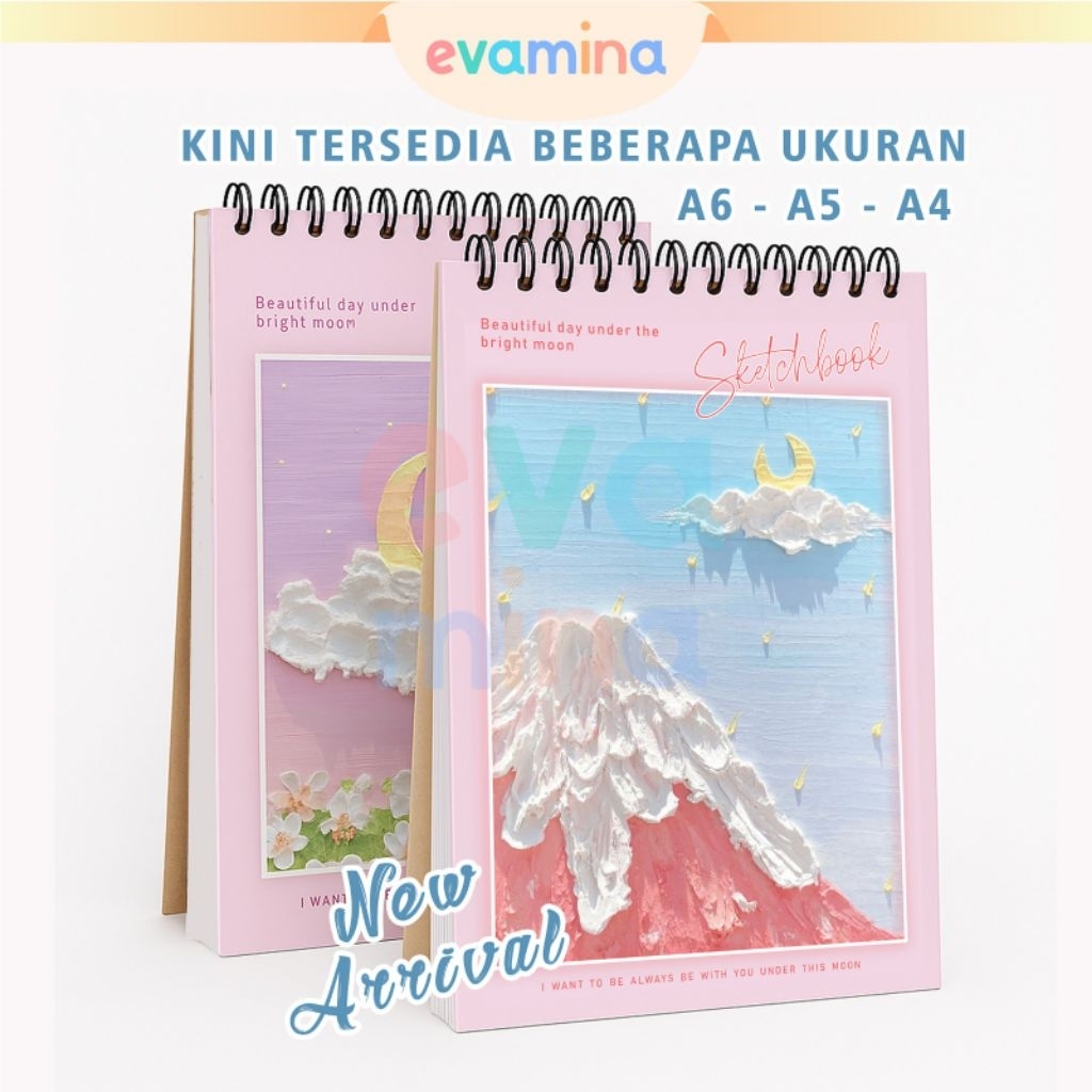 

Evamina Sketchbook A4 A6 A5 Buku Gambar Vertikal Jilid Spiral Aesthetic Buku Sketsa 40 Lembar /80 Halaman