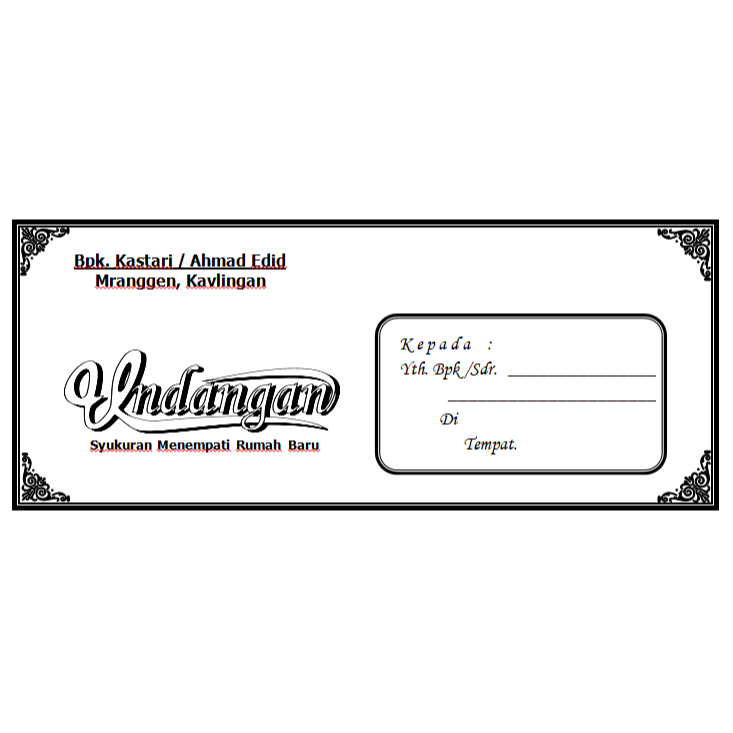 Undangan Syukuran Slametan Slamatan Menempati Rumah Baru Pindahan Rumah Murah Meriah Gratis Ongkir /