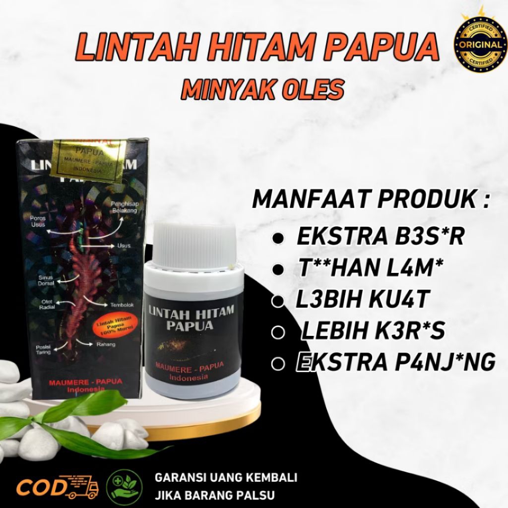 Minyak Lintah Asli Pembesar Mr.P Permanen Original Linta Hitam Papua
