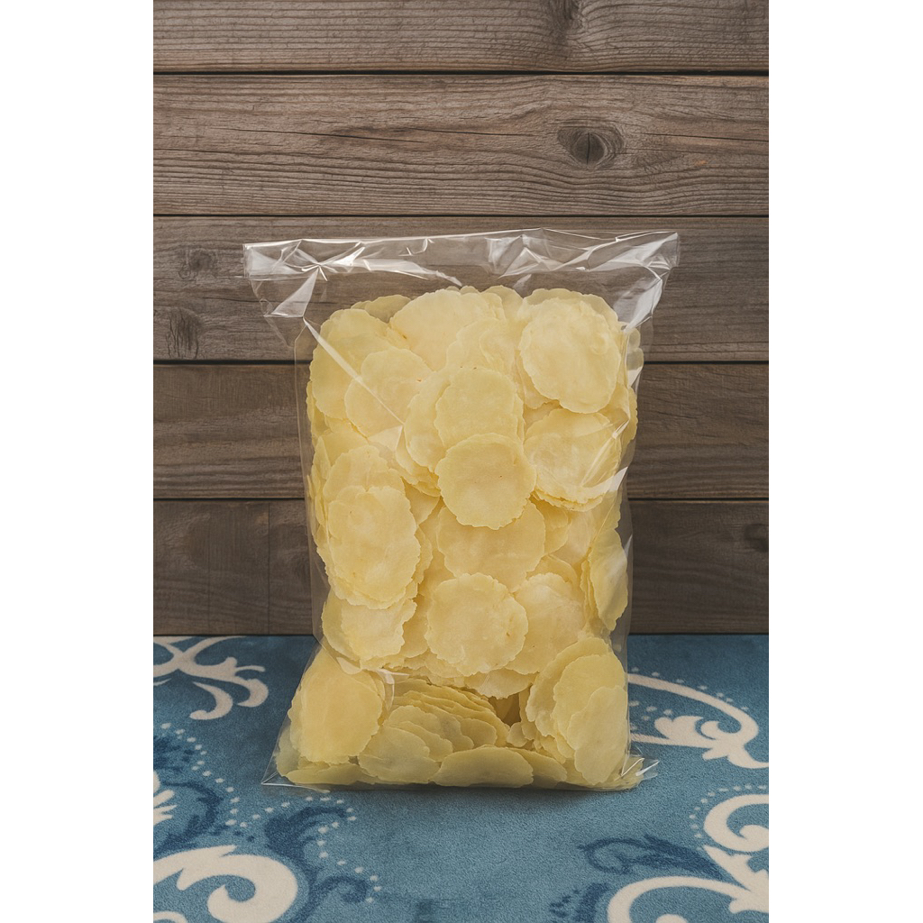 

Emping melinjo mentah produksi Kebumen 500 gram (biji 1)