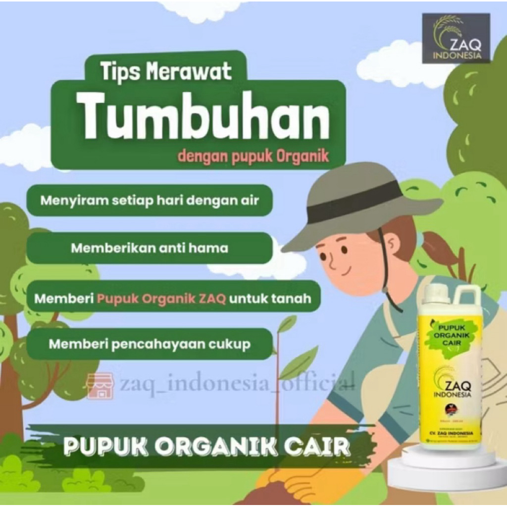Pupuk Cair Organik ZAQ Indonesia Pupuk Hormon Kilat, Penyubur Cabe & Sayur | Nutrisi Tanaman, Ternak