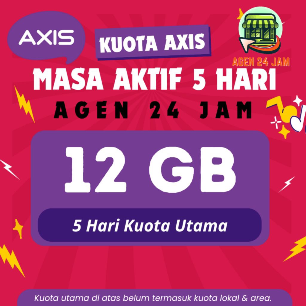 PAKET DATA AXIS 12 GB 5 HARI / KUOTA INTERNET AXIS TERMURAH 24 JAM