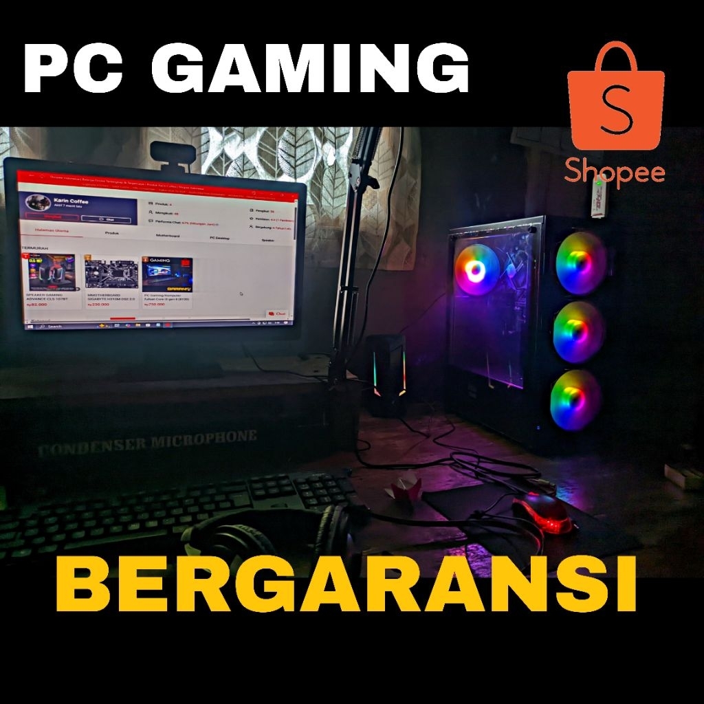 PC Gaming/Komputer fullset Core i3 gen 8 (8100)