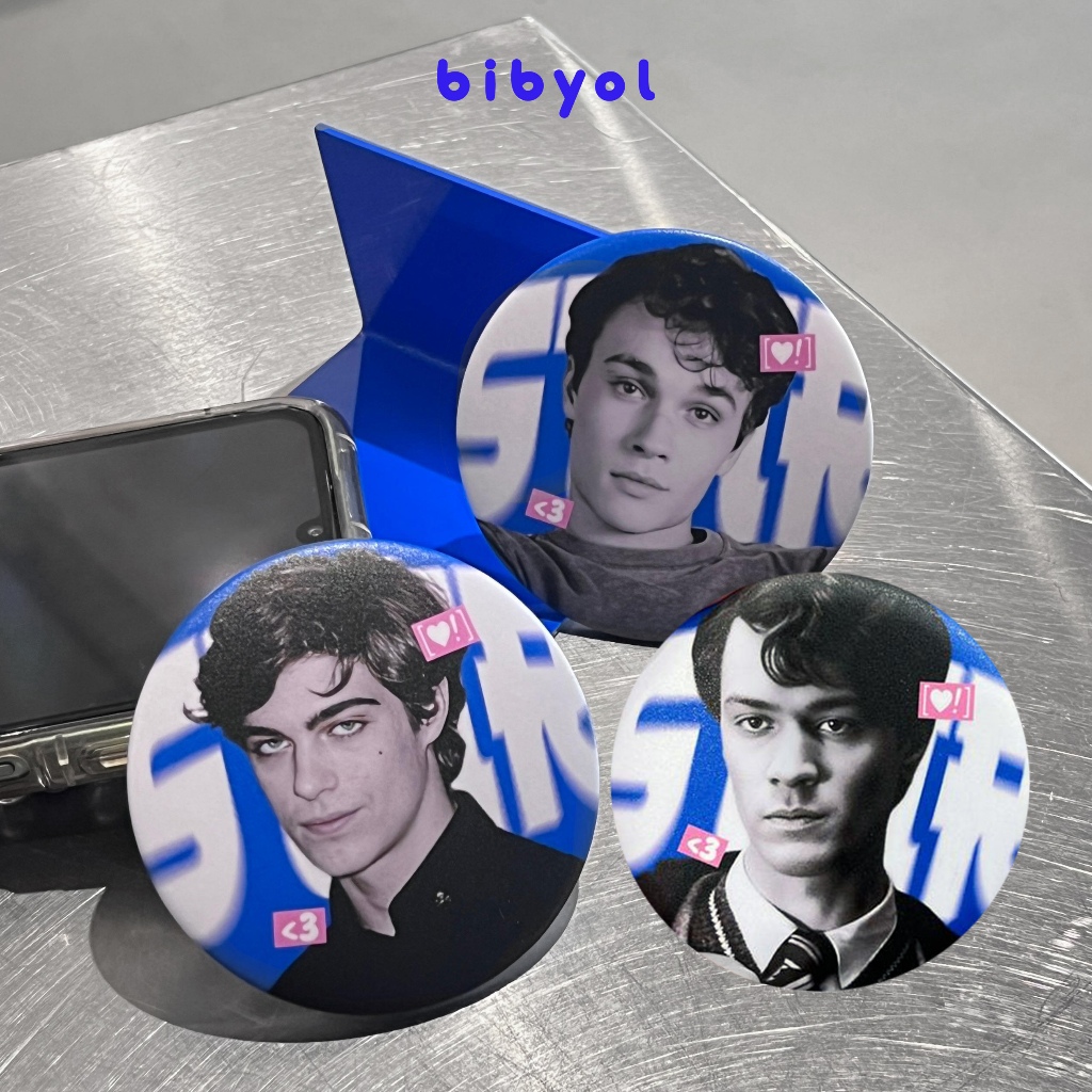 Hand Mirror & PIN Slytherin Boys Mattheo Theodore Cermin Mini Fanmerch unofficial by bibyol