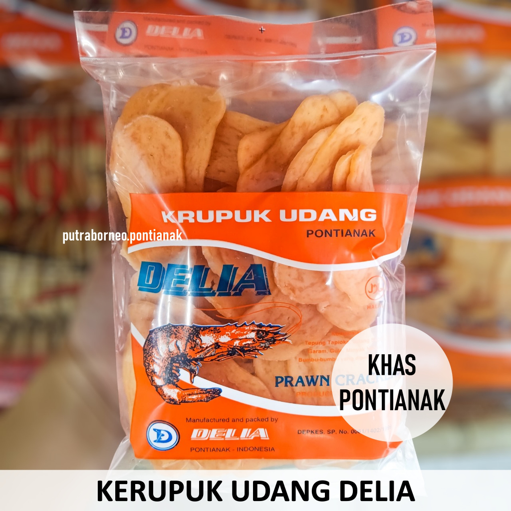 Kerupuk Udang Mentah Cap Delia / Krupuk Udang Oleh Oleh Pontianak