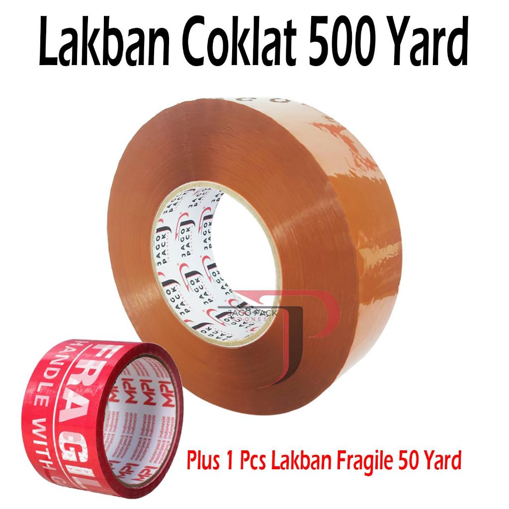 

Lakban Bening JUMBO Jago Pack Indonesia 45mm x 500 yard + Lakban Fragile Merah 50 Yard