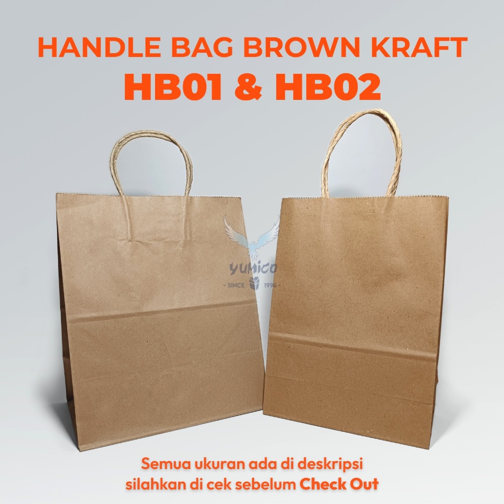 

Paper Bag / Tas Kertas Paper Bag Polos Kraft Coklat || Handel Bag Coklat Ukuran S / M (Isi 50 pcs)