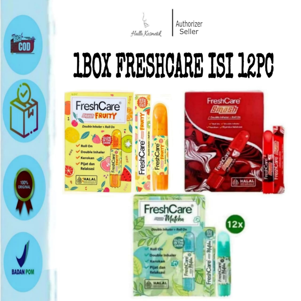 FreshCare 1 BOX - Matcha DAN 1BOX SMASH FRUITY  4 in 1 Double Inhaler + Roll On