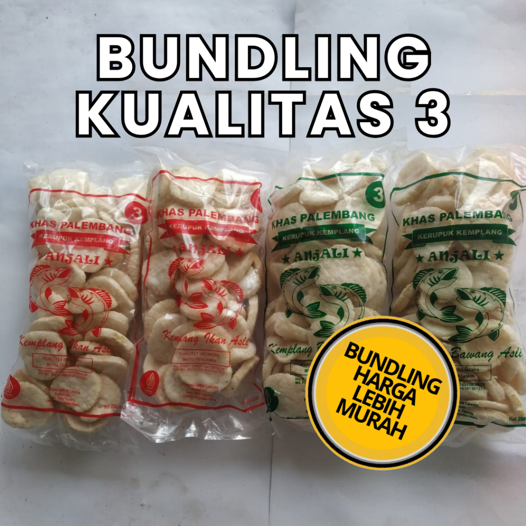 

Bundling 4 Kantong Kerupuk Kemplang Koin Asli Palembang Kualitas Nomor 3 Berat 1 Kilogram