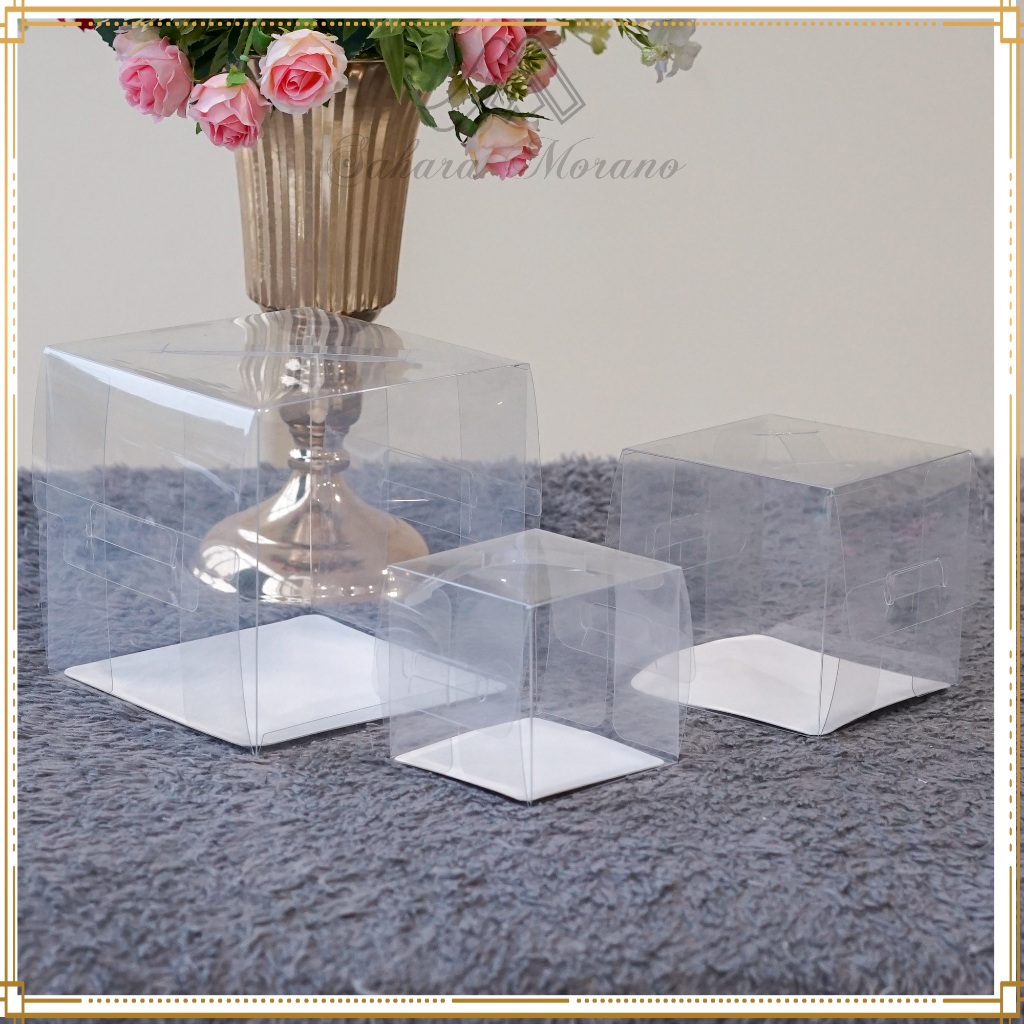 Box Kue Mika Transparant Handle Transparant Cake Box Kotak Kue Kotak Seserahan Hampers Box Mika Serb