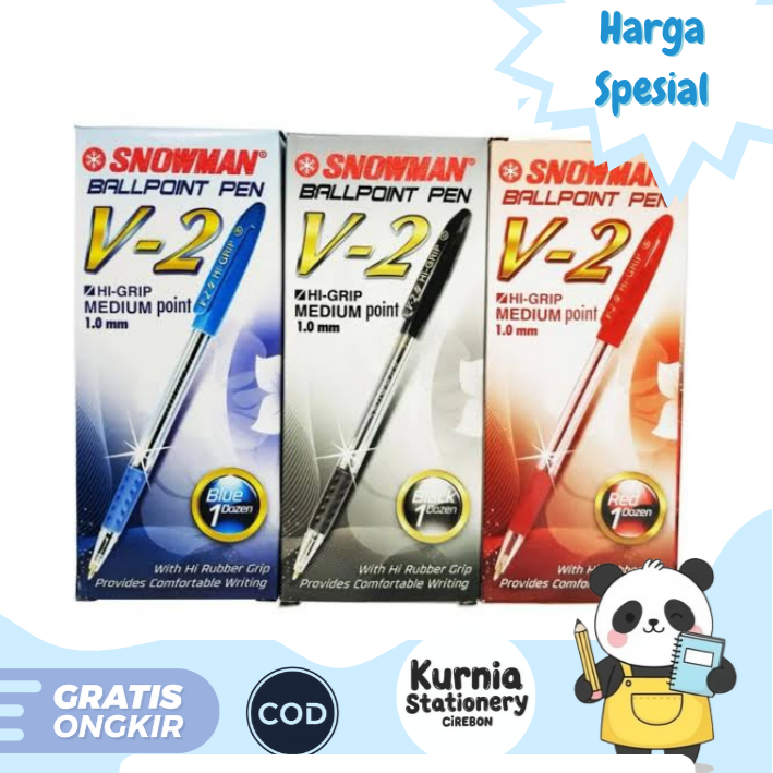 

Snowman Ballpoint Pen V-2 Medium point 1.0mm HI-Grip (Satuan)