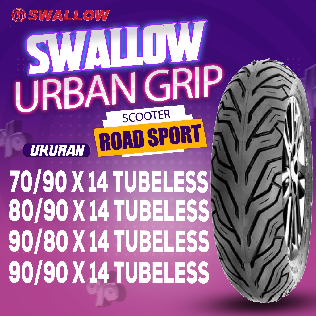 BAN SWALLOW URBAN GRIP / BAN RING 14 / TUBELESS / VARIO / SCOOPY / FINO / BEAT / MIO