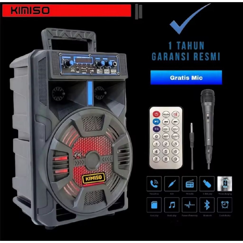 PALING DIMINATI SALON AKTIF SUPER BASS UKURAN BESAR 8,5 INCH GRATIS MICRHOPONE DAN REMOT CONTROL SPE