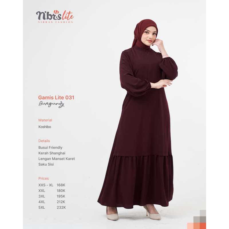 GAMIS WARNA VIRAL BURGUNDY, GAMIS LITE 031 BURGUNDY