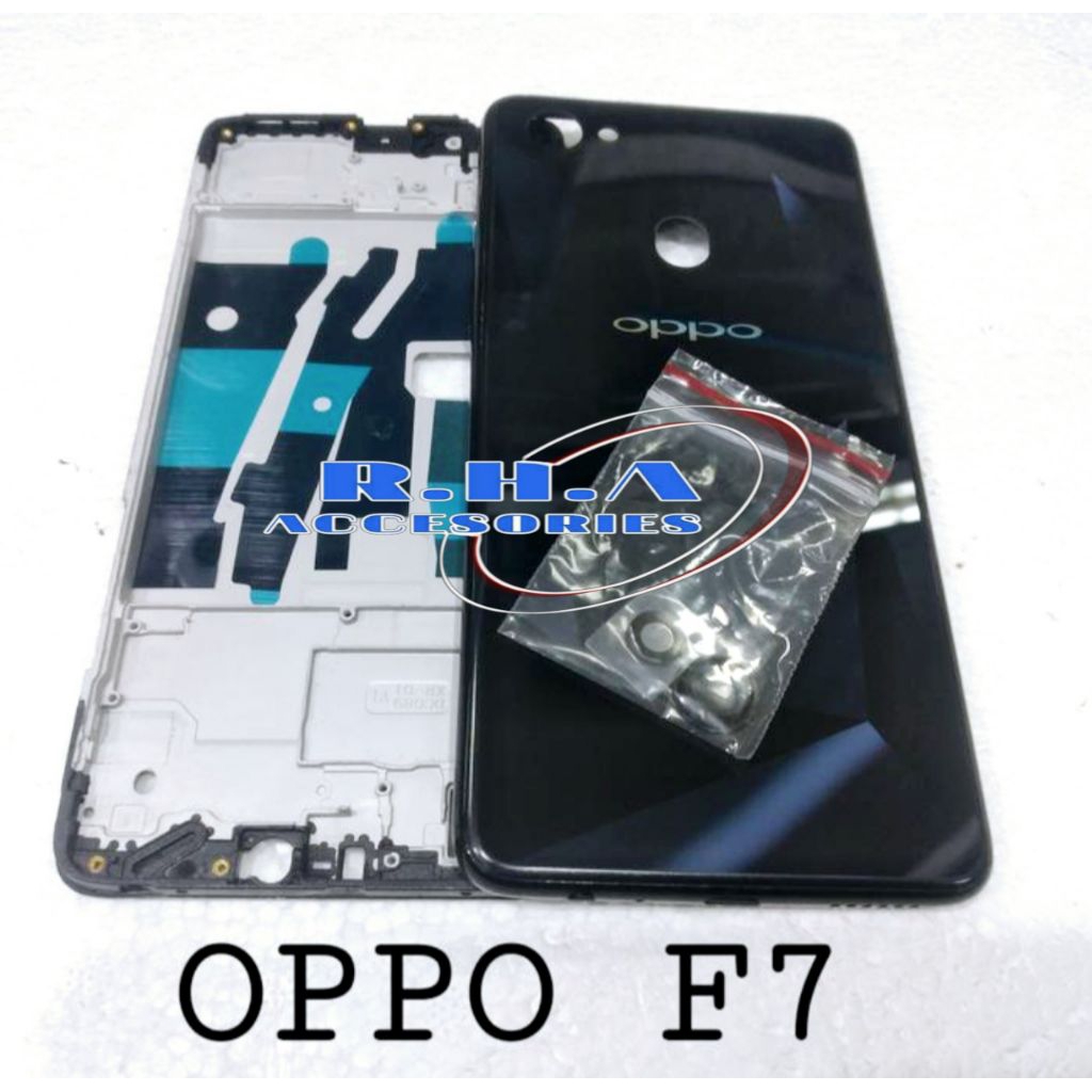 Casing Fullset Hp Oppo F7 CPH1819 CPH1821 Backdoor + Middle Frame Lcd Kesing Housing Fulset Backcove