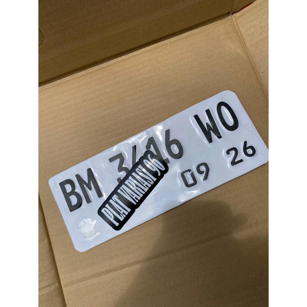 PLAT MOTOR CUSTOM WARNA PUTIH PLAT MOTOR CUSTOM BAUT TANAM PLAT MOTOR UKURAN KECIL SATU PASANG