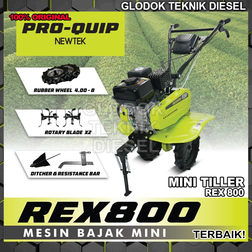 Proquip Mesin Traktor Bajak Sawah Mini Tiller Cultivator REX 800 Tanah Basah Kering Pembajak Sawah L
