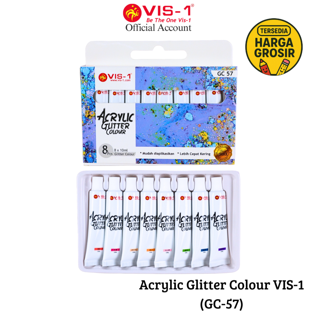 

VIS-1 - Acrylic Glitter Colour Set 8 x 10ml / Cat Akrilik Glitter