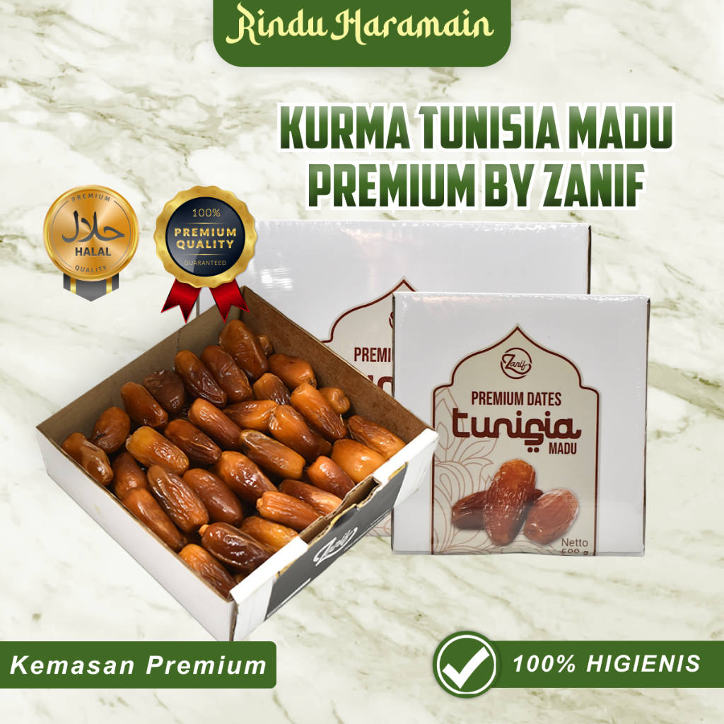 

Rindu Haramain - Kurma Tunisia Madu Organic Premium High Quality 250 gr / 500 gr / 1 kg Ekslusif by Zanif
