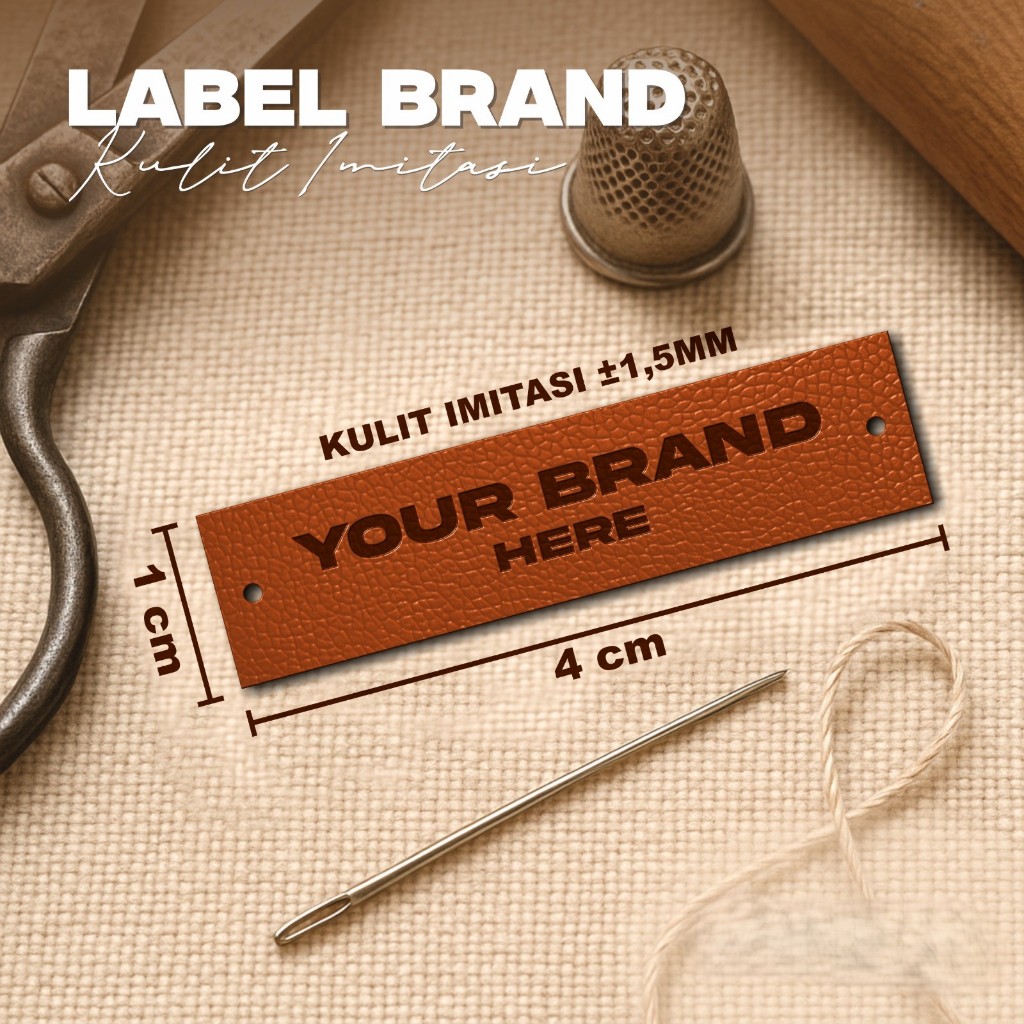 

LABEL HANGTAG CUSTOM 1 SISI - CETAK LABEL BRAND BAHAN KULIT IMITASI