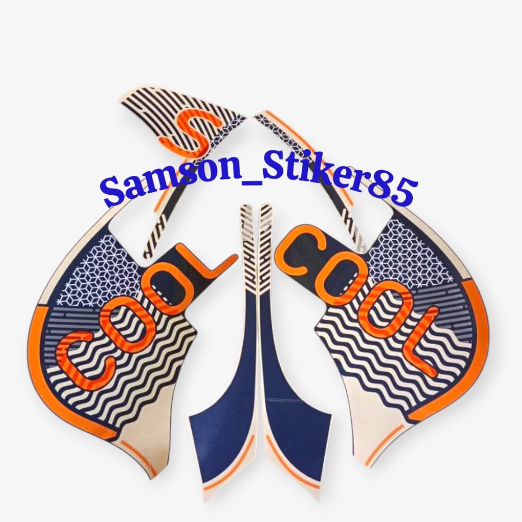 Striping Lapisan Sepeda Motor Honda Scoopy Cool 2022 Fashion Blue Biru Dongker Full Body Standar