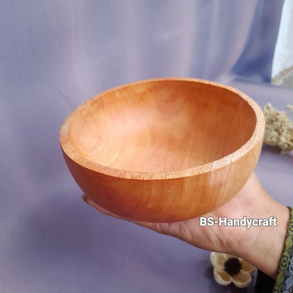 Mangkok kayu/mangkok kayu mahoni/mangkok bakso/mangkok kayu 15cm